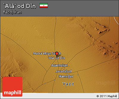 Physical 3D Map of `Alā' Od Dīn