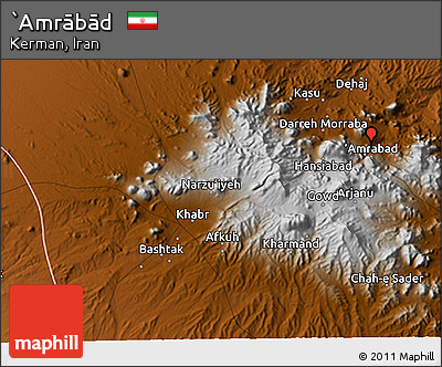 Physical 3D Map of `Amrābād