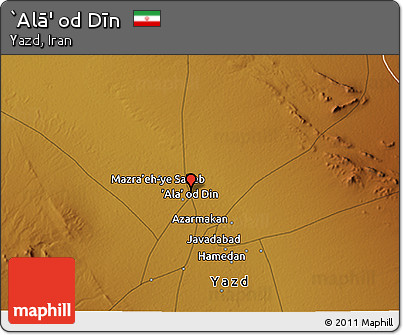 Physical 3D Map of `Alā' Od Dīn