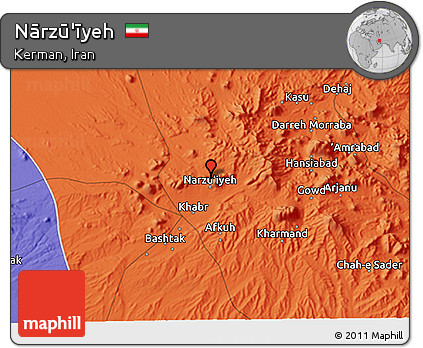 Political 3D Map of Nārzū'īyeh