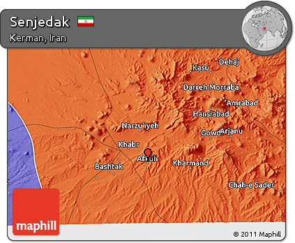 Political 3D Map of Senjedak