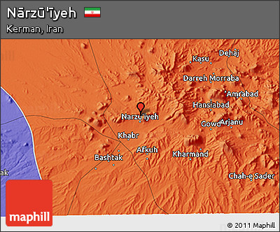 Political 3D Map of Nārzū'īyeh