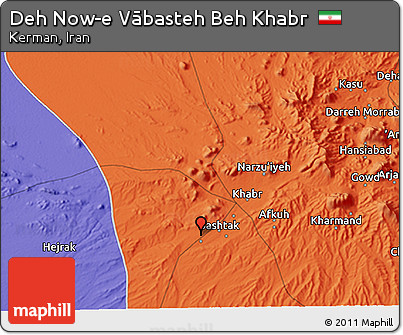 Political 3D Map of Deh Now-e Vābasteh Beh Khabr