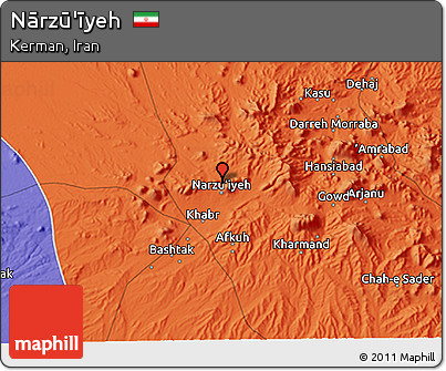 Political 3D Map of Nārzū'īyeh