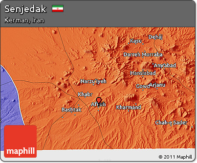 Political 3D Map of Senjedak