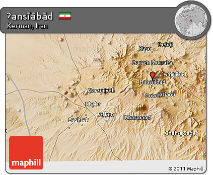 Satellite 3D Map of Ḩansīābād