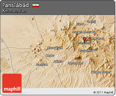 Satellite 3D Map of Ḩansīābād