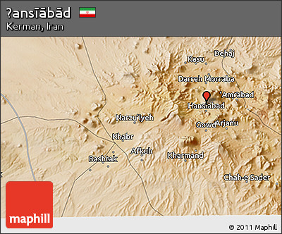 Satellite 3D Map of Ḩansīābād