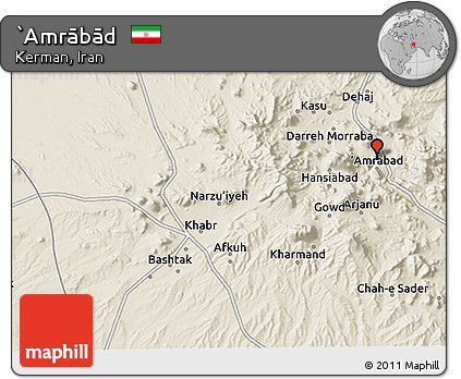 Shaded Relief 3D Map of `Amrābād