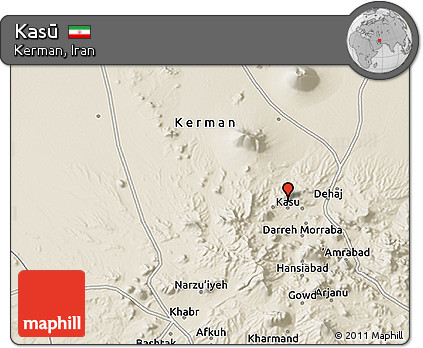 Shaded Relief 3D Map of Kasū