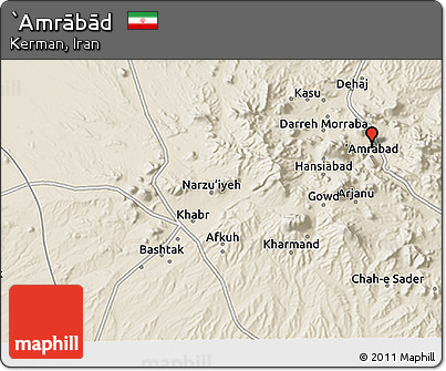 Shaded Relief 3D Map of `Amrābād