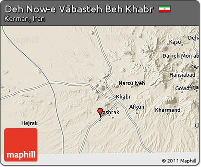 Shaded Relief 3D Map of Deh Now-e Vābasteh Beh Khabr