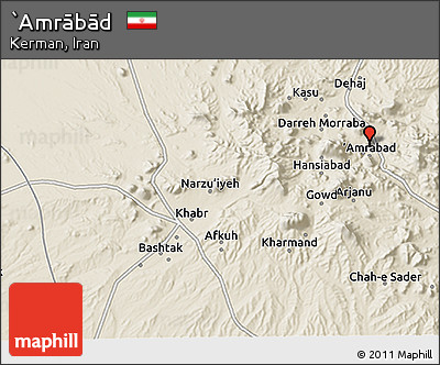 Shaded Relief 3D Map of `Amrābād