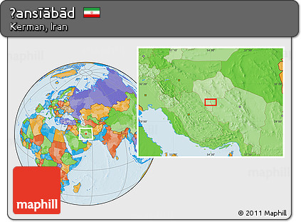 Political Location Map of Ḩansīābād