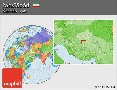 Political Location Map of Ḩansīābād