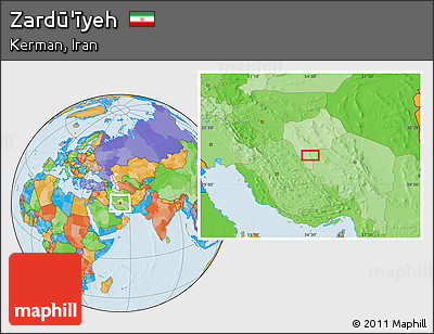 Political Location Map of Zardū'īyeh