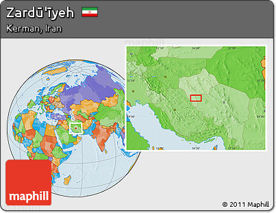 Political Location Map of Zardū'īyeh