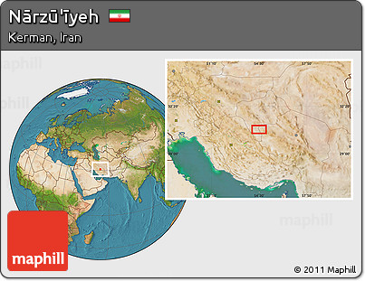 Satellite Location Map of Nārzū'īyeh