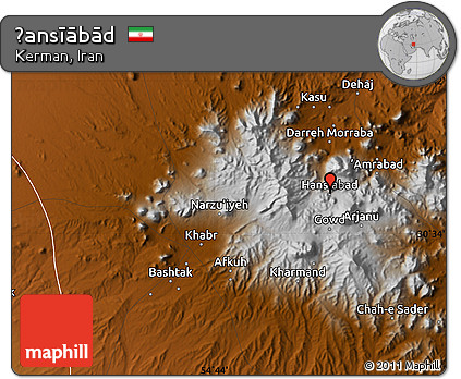 Physical Map of Ḩansīābād