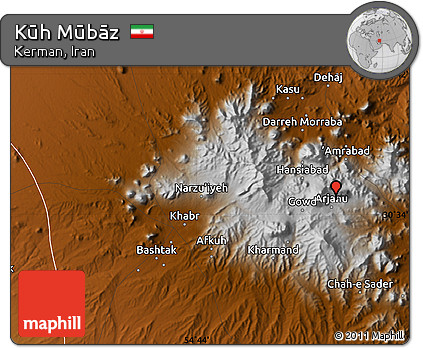 Physical Map of Kūh Mūbāz