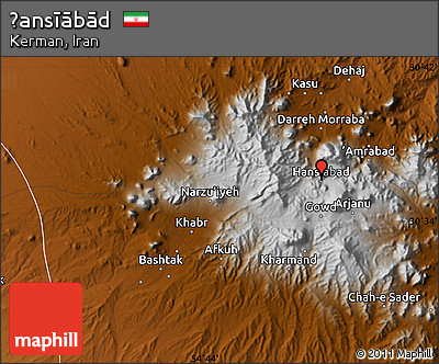 Physical Map of Ḩansīābād