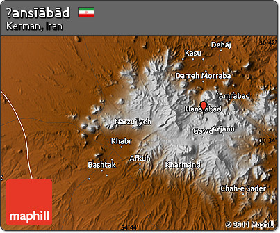 Physical Map of Ḩansīābād