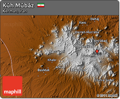 Physical Map of Kūh Mūbāz