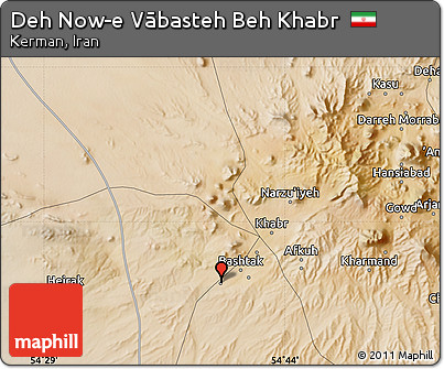 Satellite Map of Deh Now-e Vābasteh Beh Khabr