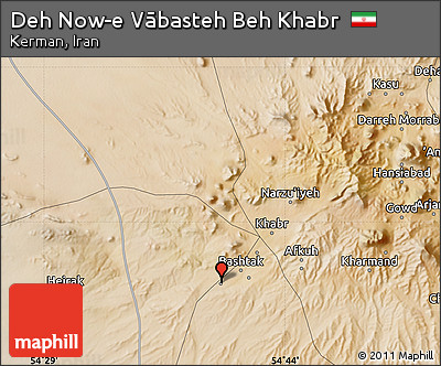 Satellite Map of Deh Now-e Vābasteh Beh Khabr