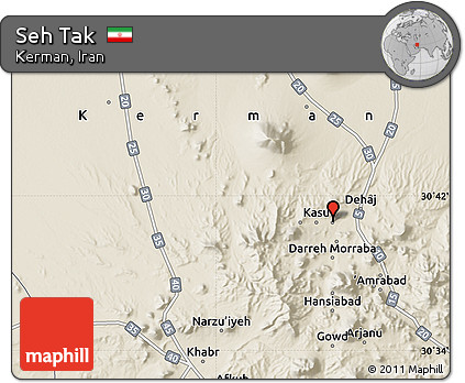 Shaded Relief Map of Seh Tak