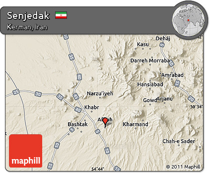 Shaded Relief Map of Senjedak