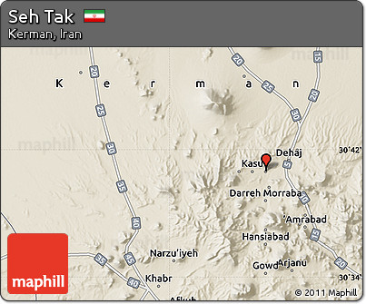 Shaded Relief Map of Seh Tak