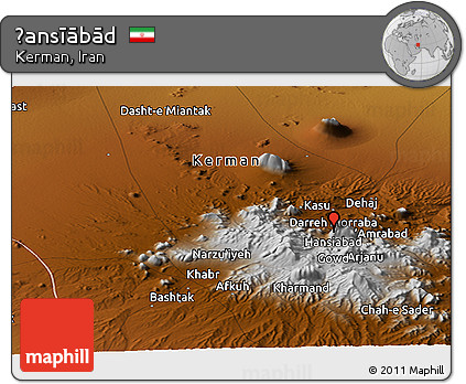 Physical Panoramic Map of Ḩansīābād