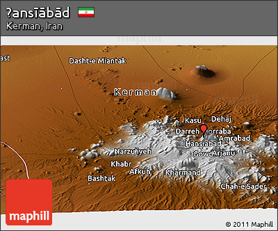 Physical Panoramic Map of Ḩansīābād