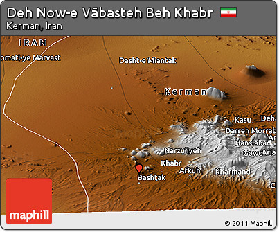 Physical Panoramic Map of Deh Now-e Vābasteh Beh Khabr