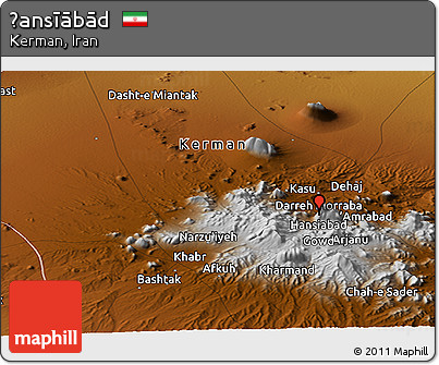 Physical Panoramic Map of Ḩansīābād