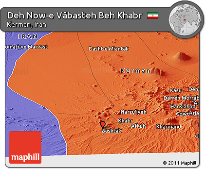 Political Panoramic Map of Deh Now-e Vābasteh Beh Khabr