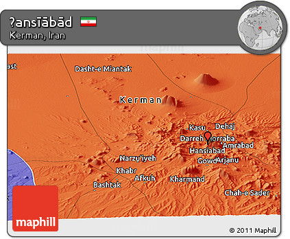 Political Panoramic Map of Ḩansīābād