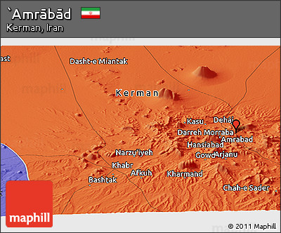 Political Panoramic Map of `Amrābād
