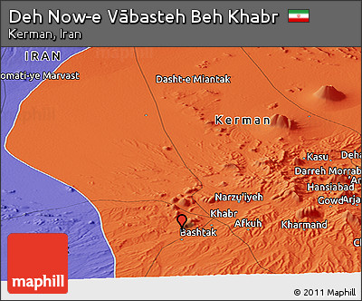 Political Panoramic Map of Deh Now-e Vābasteh Beh Khabr