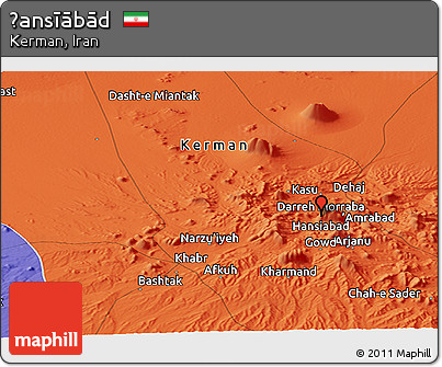 Political Panoramic Map of Ḩansīābād