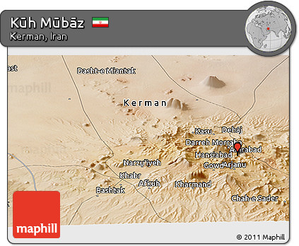 Satellite Panoramic Map of Kūh Mūbāz