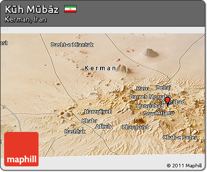 Satellite Panoramic Map of Kūh Mūbāz