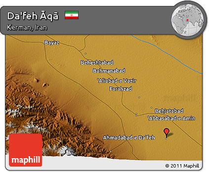 Physical 3D Map of Da'feh Āqā