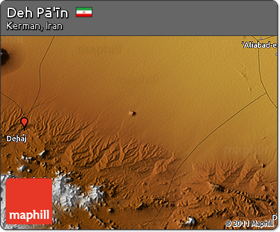 Physical 3D Map of Deh Pā'īn