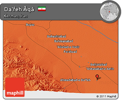 Political 3D Map of Da'feh Āqā