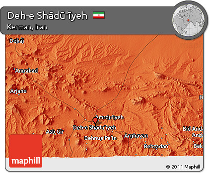 Political 3D Map of Deh-e Shādū'īyeh