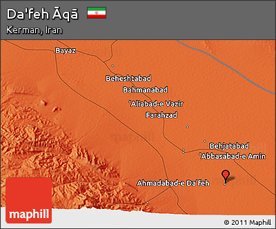 Political 3D Map of Da'feh Āqā