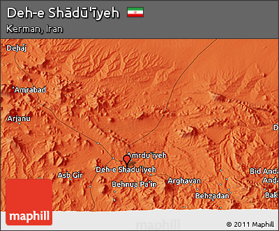 Political 3D Map of Deh-e Shādū'īyeh