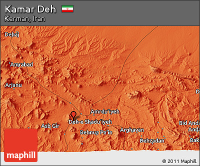 Political 3D Map of Kamar Deh